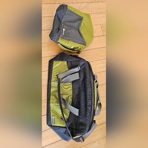 Ruffwear dog duffel bag and matching food bag